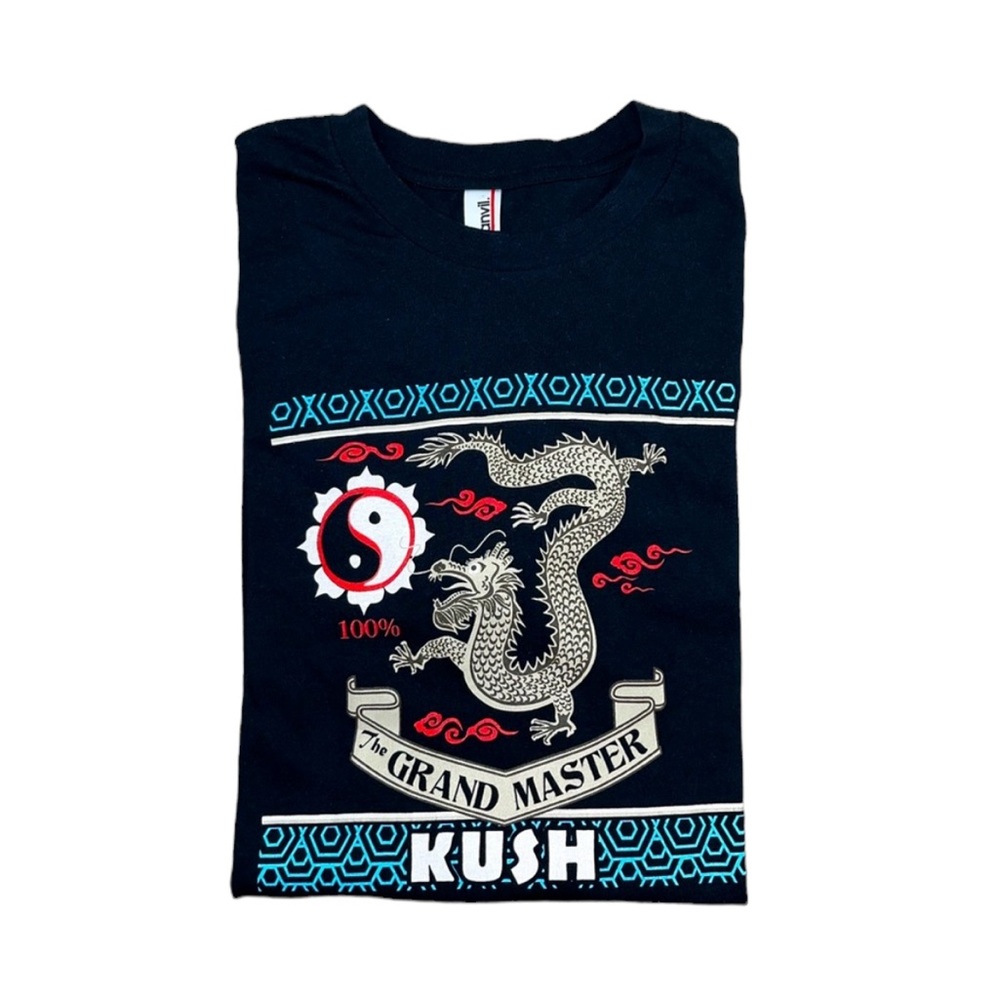 Grand Master Kush T Shirt Small Black | Dragon Yin Yang T Shirt Small